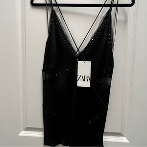 Black cami studded Zara
